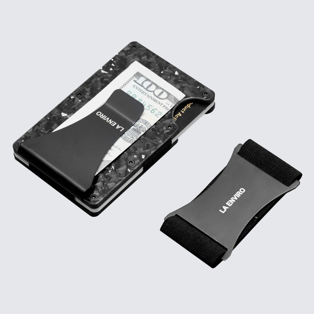 LORNE Forged Carbon Wallet I Gloss Silver-4