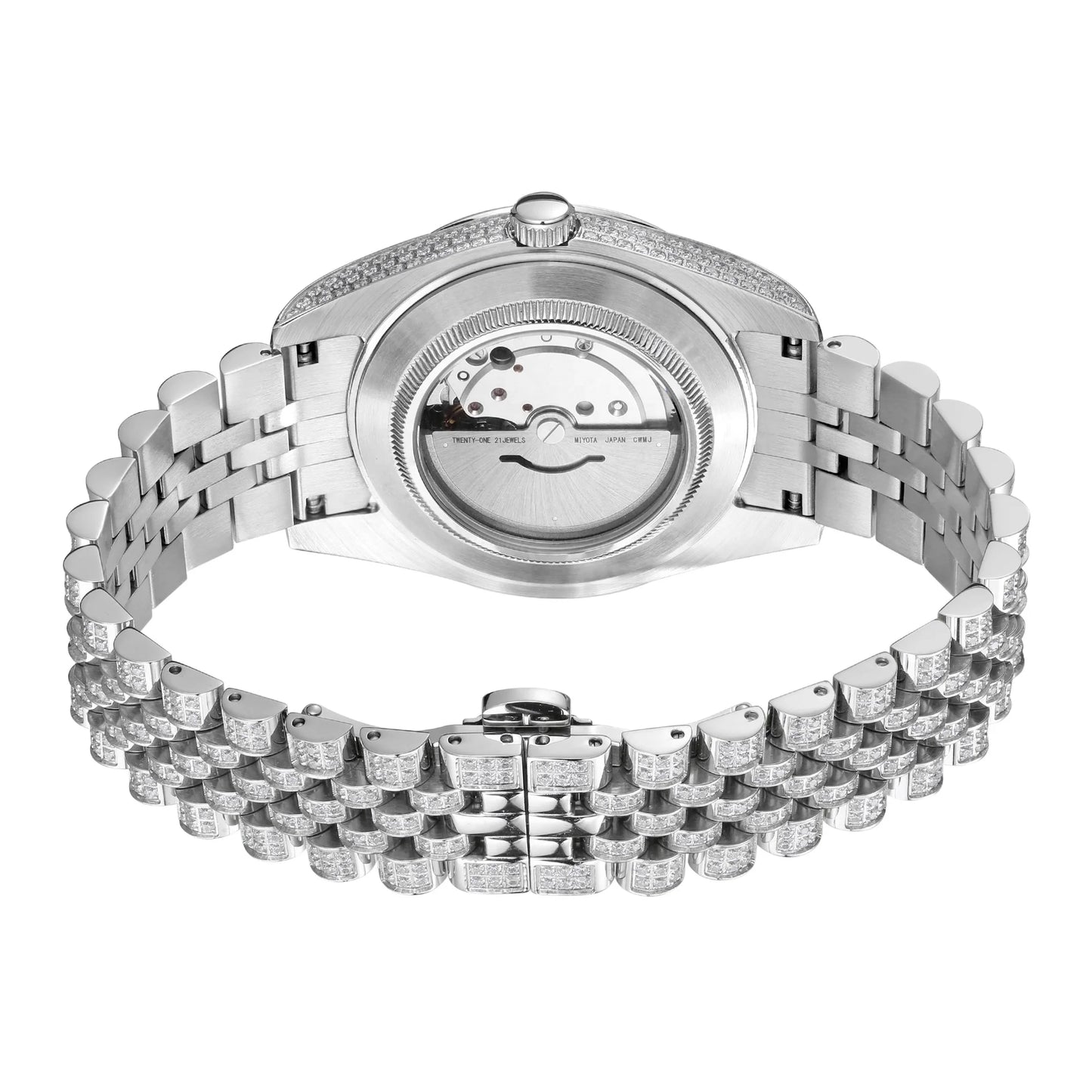 2025 New Luxury Automatic Men's Watch Chinese Production Charming Zircon Dial Special Arabic Numerals Glass Window Sporty Style