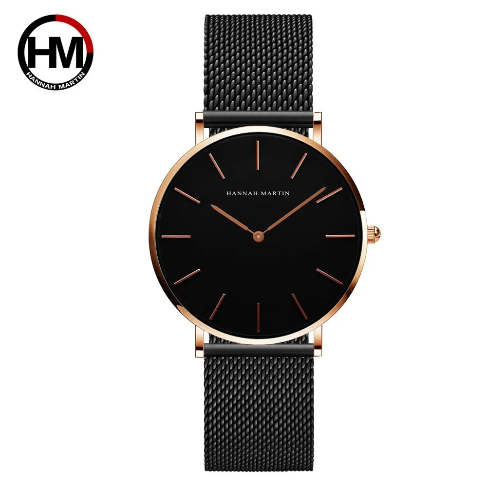 2023 New Women Bracelet Watch 1 Set Japan Quartz Movement Simple Rose Gold Stainless Steel Mesh Student Watches Relogio Feminino