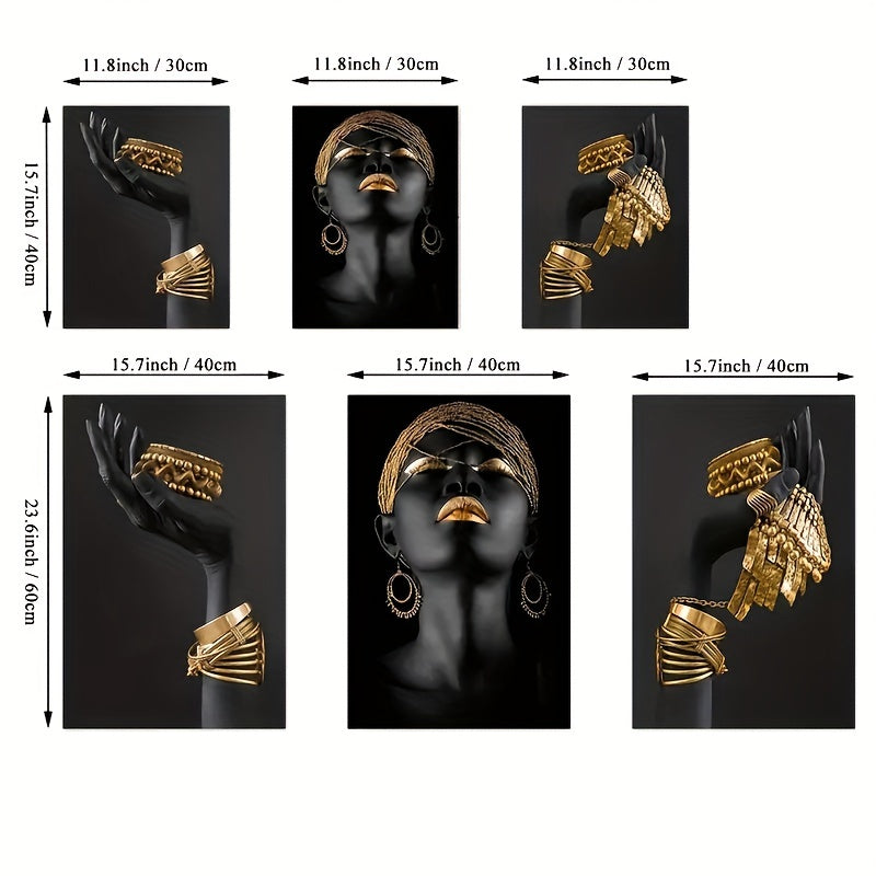 3-Piece Golden Jewelry Canvas Print Set - Elegant Wall Art for Modern Home Decor, Sophisticated Unframed Paintings for Living Spaces - High-Quality, Easy Install
