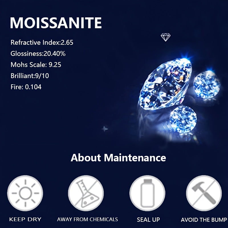 5ct Moissanite Ring 925 Sterling Silver Light Luxury Jewelry For Evening Party Perfect Proposal Gift For Your Girl With Certificate And Gift Box