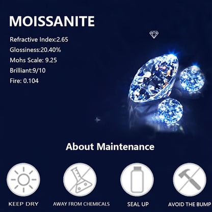 Sparkling 2/4ct Moissanite Promise Ring - Timeless 925 Sterling Silver Jewelry for Her - Ideal Engagement or Wedding Band - High-Quality Christmas Gift in Elegant Gift Box