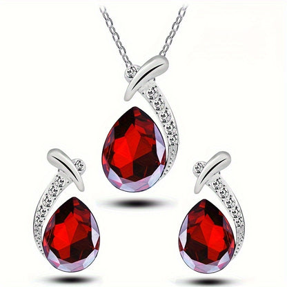 European And American Fashion Exquisite Mermaid Necklace Earrings Banquet Wedding Jewelry Set Temperament Necklace Earrings 2pcs Set Holiday Party Gift