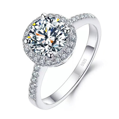 1/2ct Moissanite Ring 925 Sterling Silver Elegant Engagement Wedding Jewelry High Quality Christmas Birthday Gift For Your Lady