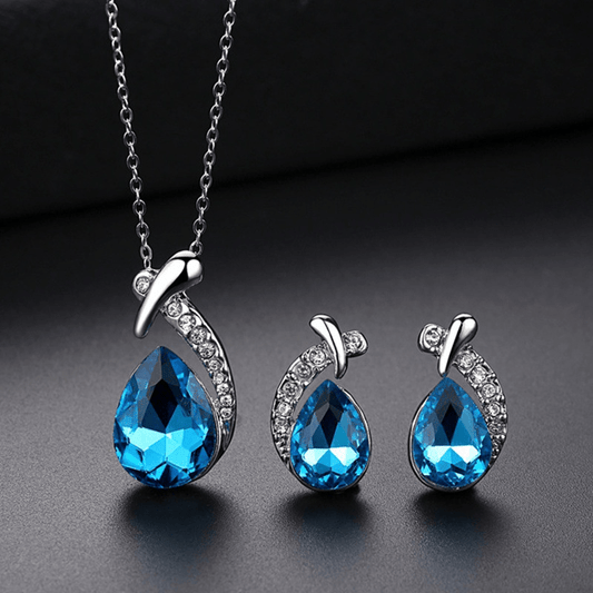 European And American Fashion Exquisite Mermaid Necklace Earrings Banquet Wedding Jewelry Set Temperament Necklace Earrings 2pcs Set Holiday Party Gift