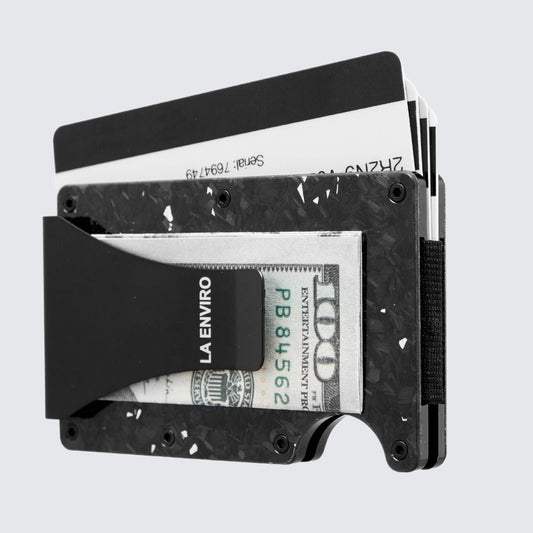 LORNE Forged Carbon Wallet I Gloss Silver-0