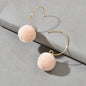 Trendy Accessories Women Dainty Gifts Khaki Green Ball Dangle Gold Hoop Earrings-3