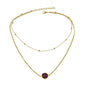 Boho Chic Double layer Gold Chain Round Charm Necklace Fashion Women Accessories-6