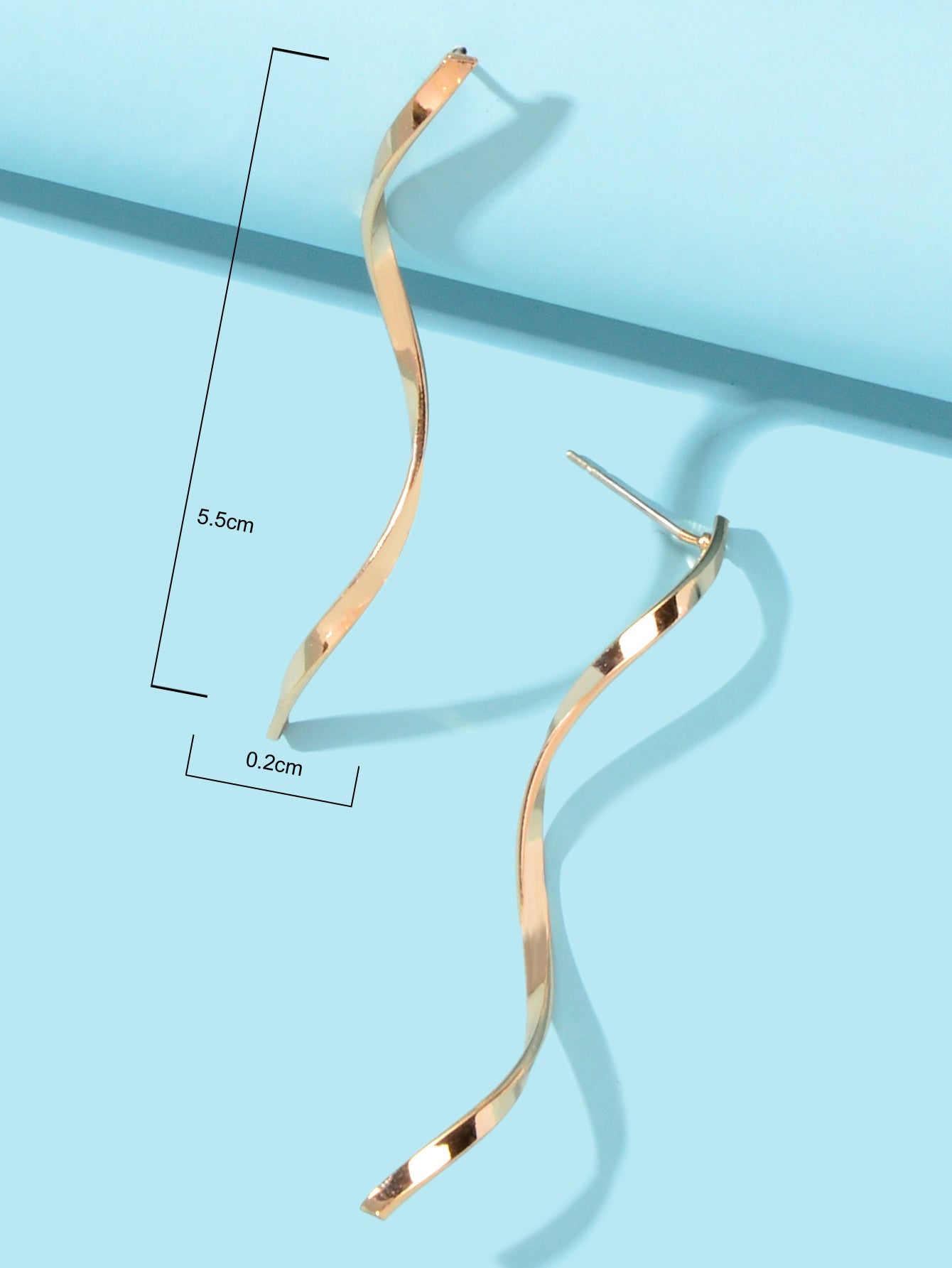 Gold Silver S Curve Geometric Stud Earrings Minimalist Fashion Accessories Gift-2