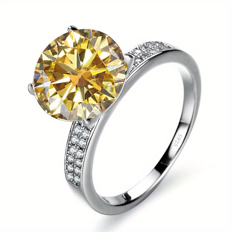 5ct Moissanite Ring 925 Sterling Silver Ring Multi Colors To Choose High Quality Jewelry For Engagement Wedding Scenes With Certificate And Gift Box