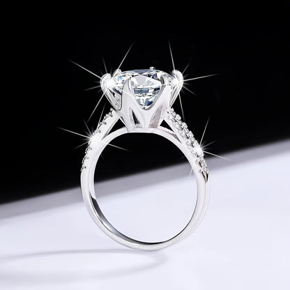 5ct Moissanite Ring 925 Sterling Silver Light Luxury Jewelry For Evening Party Perfect Proposal Gift For Your Girl With Certificate And Gift Box