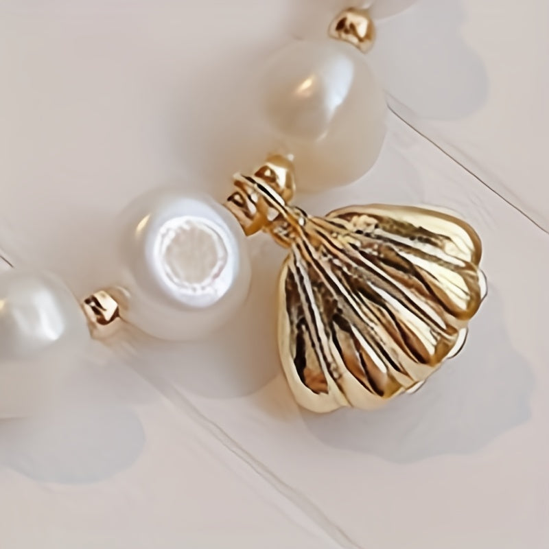 Baroque Summer Shell Freshwater Pearl Bracelet Ladies Beach Decor Jewelry Bracelet