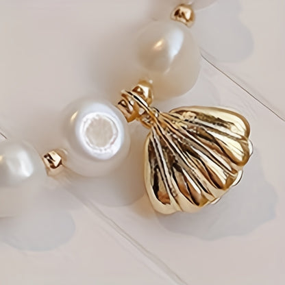Baroque Summer Shell Freshwater Pearl Bracelet Ladies Beach Decor Jewelry Bracelet