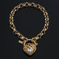 18ct Heavy Yellow Gold Plated 6mm Belcher Chain Bracelet with a Filigree Locket - USA Made