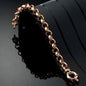 18ct Heavy Rose Gold Plated 10mm Belcher Chain Bracelet with Bolt Clasp - USA Made-2