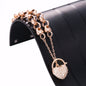 18ct Heavy Rose Gold Plated 10mm Belcher Chain Bracelet Featuring a Simulated Diamond Locket - USA Made-4