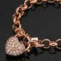 18ct Heavy Rose Gold Plated 10mm Belcher Chain Bracelet Featuring a Simulated Diamond Locket - USA Made-3
