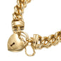 18ct Heavy Yellow Gold Plated 12mm Euro Curb Chain Bracelet Featuring a Plain Locket  - USA Made-0