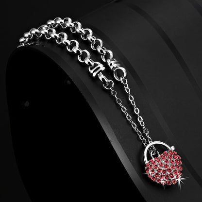Solid 925 Sterling Silver Belcher Heart Locket Bracelet Featuring 44 Crystals by Swarovski®-3