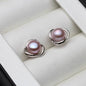 Genuine Freshwater Pearl Classic Swirl Stud Earrings-2