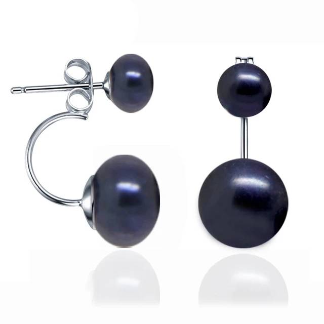 Double Drop Genuine Freshwater Pearl Earrings-7