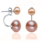 Double Drop Genuine Freshwater Pearl Earrings-6