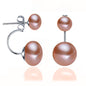 Double Drop Genuine Freshwater Pearl Earrings-8