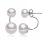 Double Drop Genuine Freshwater Pearl Earrings-3