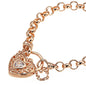18ct Heavy Rose Gold Plated 6mm Belcher Chain Bracelet with a Filigree Locket - USA Made