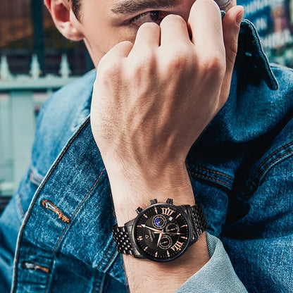 Wristwatch Quartz Watch Stainless Steel Buckle Glass Super Luminous Wristwatch