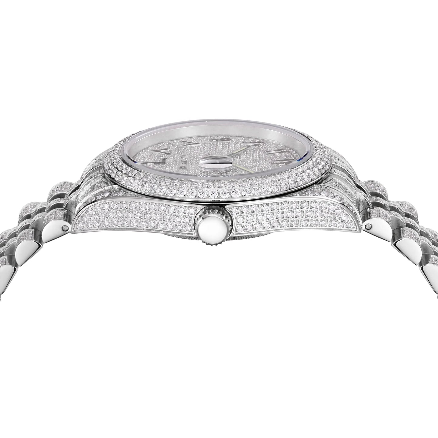 2025 New Luxury Automatic Men's Watch Chinese Production Charming Zircon Dial Special Arabic Numerals Glass Window Sporty Style