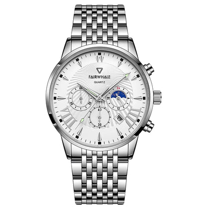 Wristwatch Quartz Watch Stainless Steel Buckle Glass Super Luminous Wristwatch