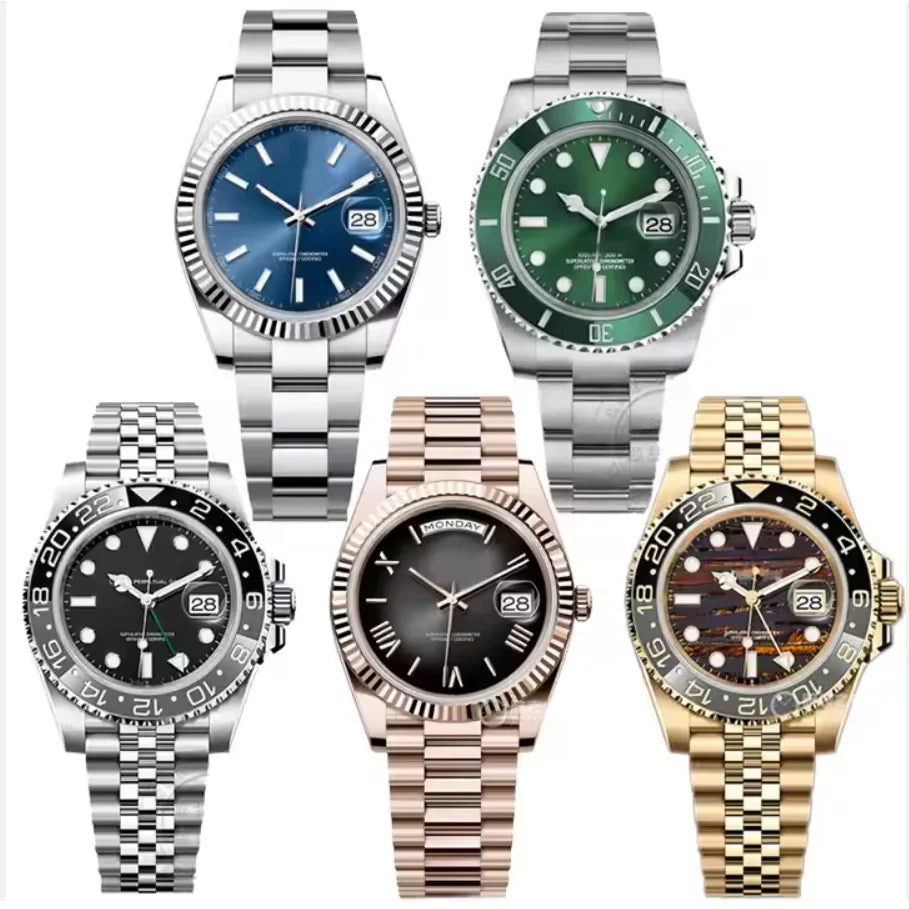 Hot Selling RLX Master Designed Fully Automatic Mechanical Watch Men's Calendar Watch Multifunctional Timing Watch