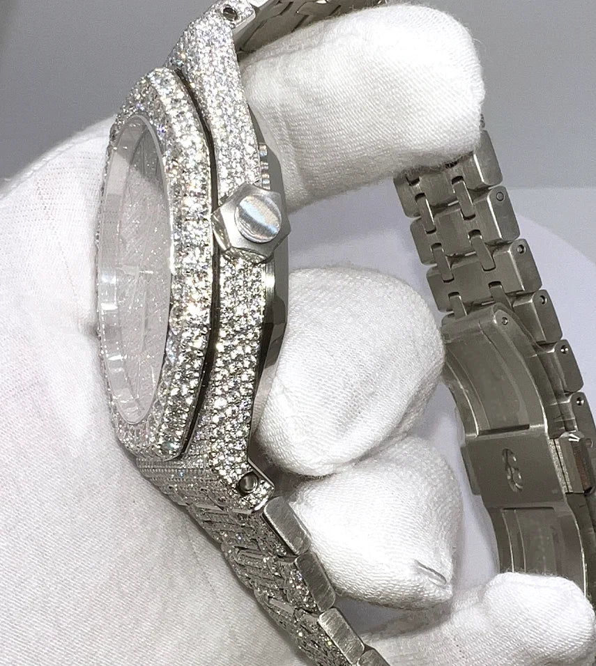 High Translucency VVS Real Diamond Moissanite Luxury Watches for Men Pointer Stainless Steel Passes High