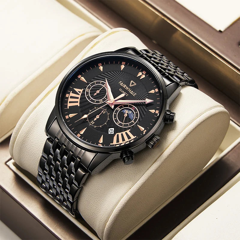 Wristwatch Quartz Watch Stainless Steel Buckle Glass Super Luminous Wristwatch