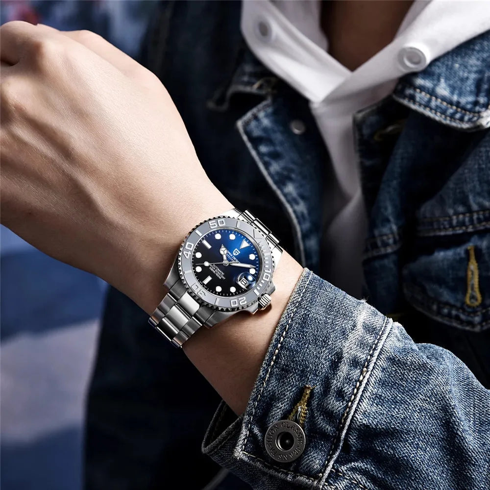 PAGANI DESIGN Original 40MM Men's Automatic Mechanical Watches NH35 Luxury Stainless Steel Waterproof Watch for Men Reloj PD1651