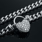 925 Sterling Silver Plated Euro Chain Necklace Featuring a Simulated Diamond Locket - USA Made-2
