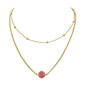 Boho Chic Double layer Gold Chain Round Charm Necklace Fashion Women Accessories-7