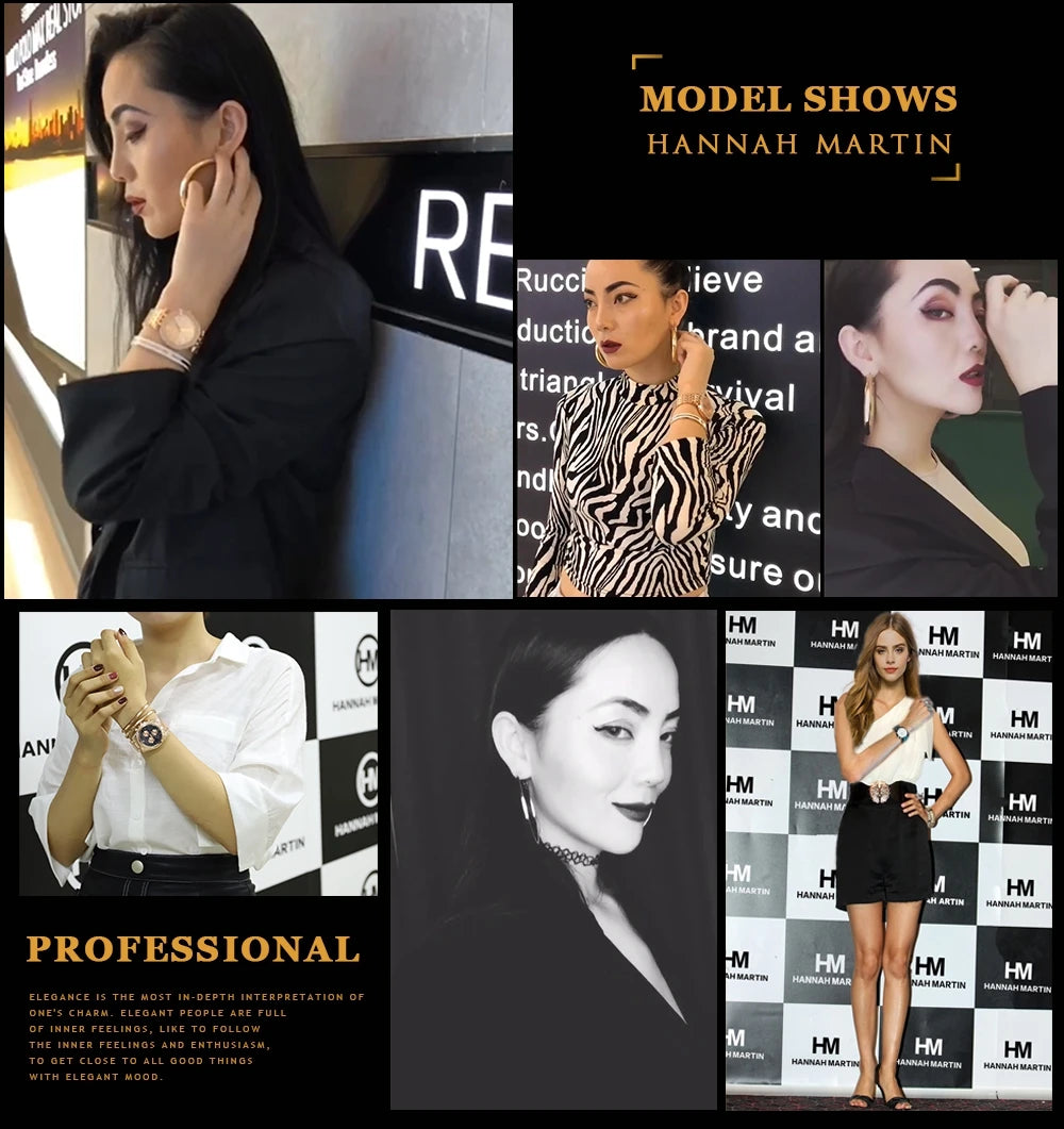 2023 New Women Bracelet Watch 1 Set Japan Quartz Movement Simple Rose Gold Stainless Steel Mesh Student Watches Relogio Feminino