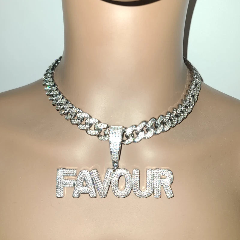 Necklaces  With 12 MM Cuban Chain Personalized