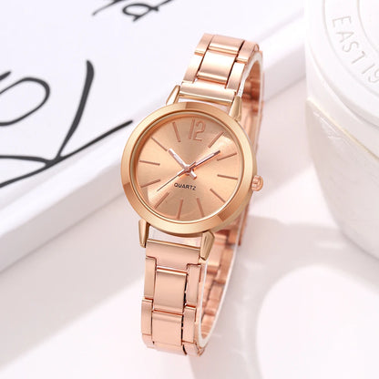 6pcs Women's Watch Fashion Casual Quartz Watch and Necklace Bracelet Ring Earrings Jewelry Set