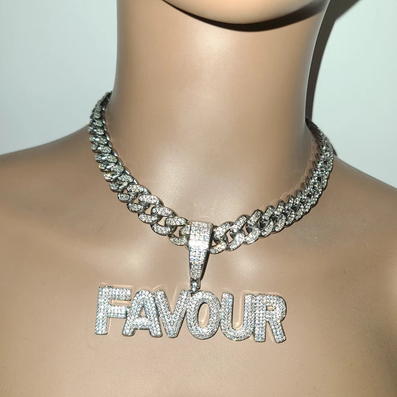 Necklaces  With 12 MM Cuban Chain Personalized