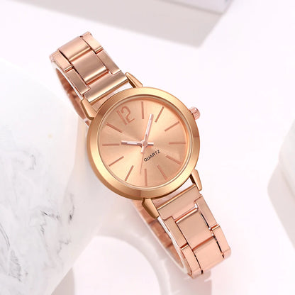 6pcs Women's Watch Fashion Casual Quartz Watch and Necklace Bracelet Ring Earrings Jewelry Set