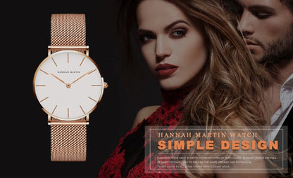 2023 New Women Bracelet Watch 1 Set Japan Quartz Movement Simple Rose Gold Stainless Steel Mesh Student Watches Relogio Feminino