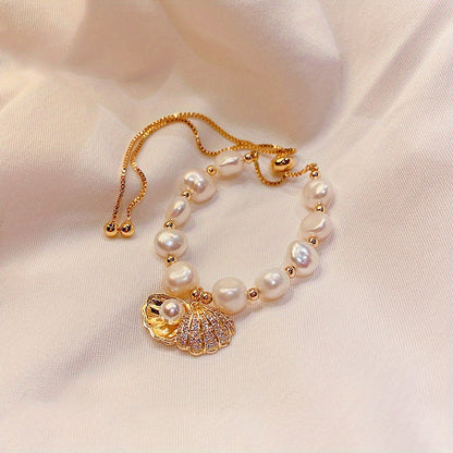 Baroque Summer Shell Freshwater Pearl Bracelet Ladies Beach Decor Jewelry Bracelet