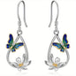 Bohemian Feng Shui Drop-shaped Flower Butterfly Pendant Earrings European And American Ladies Romantic Earrings Festival Jewelry