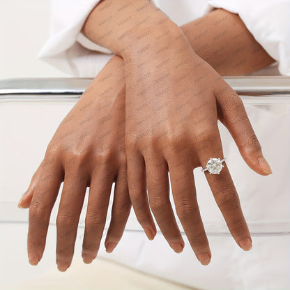 5ct Moissanite Ring 925 Sterling Silver Light Luxury Jewelry For Evening Party Perfect Proposal Gift For Your Girl With Certificate And Gift Box