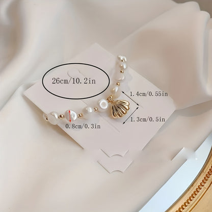 Baroque Summer Shell Freshwater Pearl Bracelet Ladies Beach Decor Jewelry Bracelet