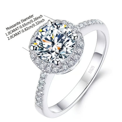 1/2ct Moissanite Ring 925 Sterling Silver Elegant Engagement Wedding Jewelry High Quality Christmas Birthday Gift For Your Lady